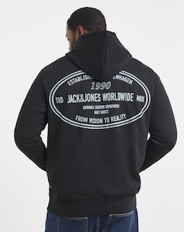 Jack &amp; Jones York Logo Hoodie - Black
