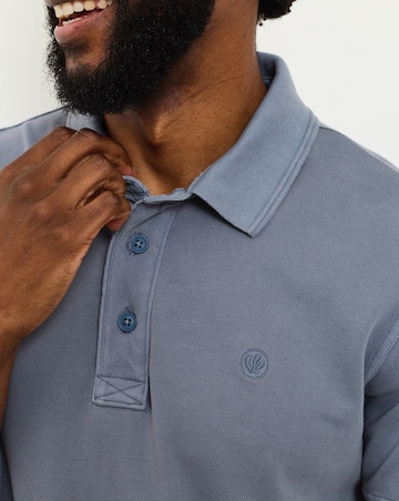 Fatface Pique Short Sleeve Polo (Regular & Tall) - Denim Blue