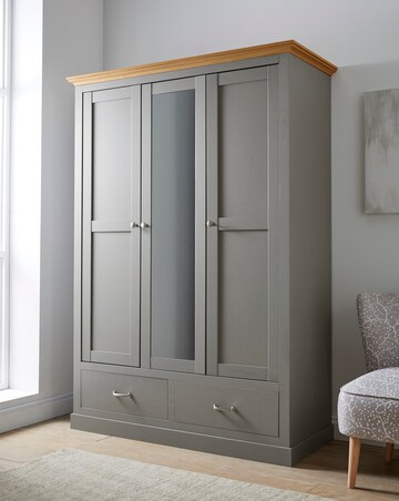 Julipa Ashford 3 Door 2 Drawer Wardrobe with Mirror