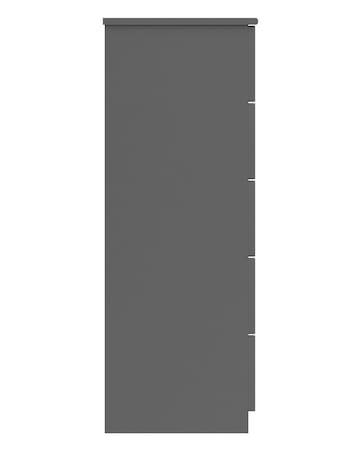 Sorrento High Gloss Assembled 5 Drawer Wide Chest