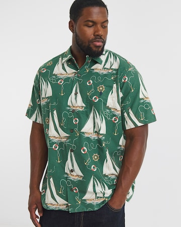 Polo Ralph Lauren Short Sleeve Printed Resort Shirt - Green