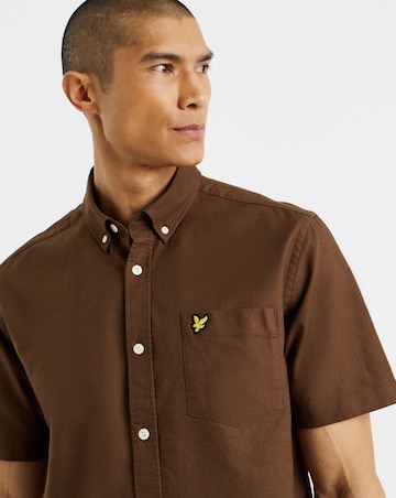 Lyle & Scott Short Sleeve Oxford Shirt - Walnut