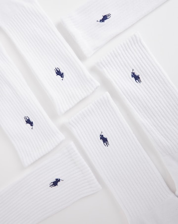 Polo Ralph Lauren 6 Pack White Sports Socks