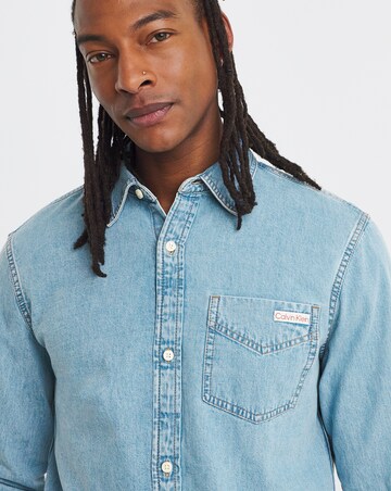 Calvin Klein Jeans Long Sleeve Essential Denim Shirt - Light Blue