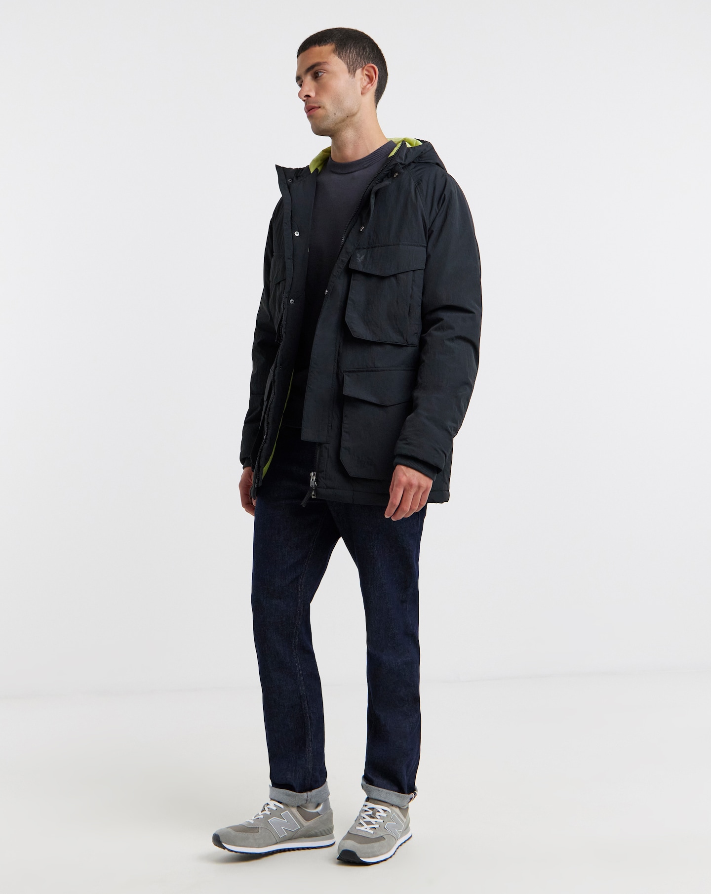 Lyle & Scott Tactical Wadded Parka - Black | Jacamo