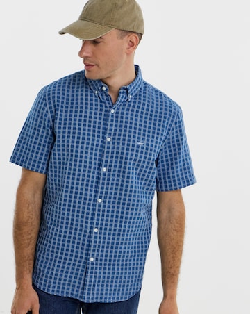 Levi's Short Sleeve Authentic Button Down Dobby Shirt - Indigo