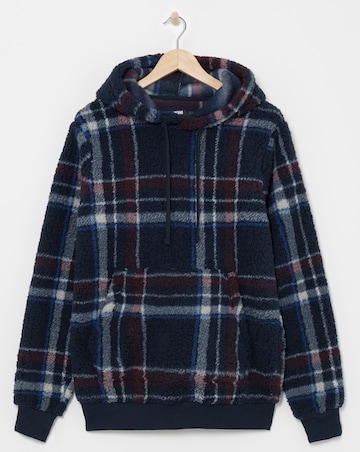 Borg Check Fleece Lounge Hoodie
