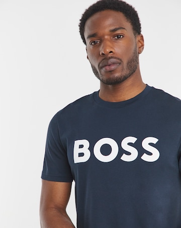 BOSS Short Sleeve Large Logo T-Shirt - Navy