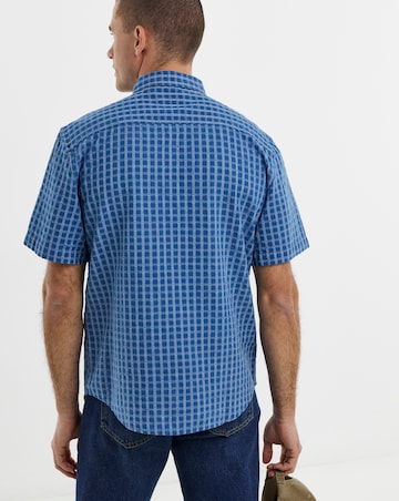 Levi's Short Sleeve Authentic Button Down Dobby Shirt - Indigo