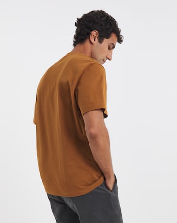 Pure Cotton Crew Neck T-Shirt Long - Rust