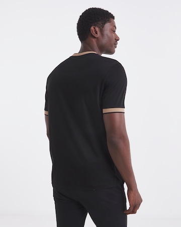 BOSS Short Sleeve Tipped Slim Fit T-Shirt - Black