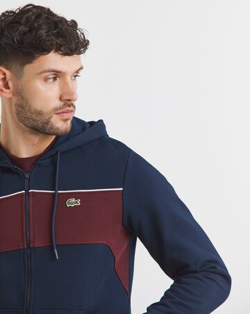 Lacoste Blue Full Zip Colourblock Hoodie