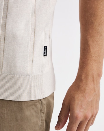 Barbour Wellburn Short Sleeve Knitted Polo Shirt - Oatmeal