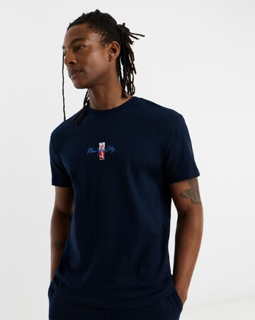 Tommy Jeans Short Sleeve Regular Signature Block T-Shirt - Navy