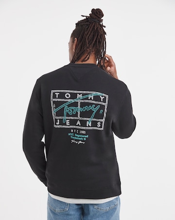 Tommy Jeans Signature Spray Back Print Sweat - Black