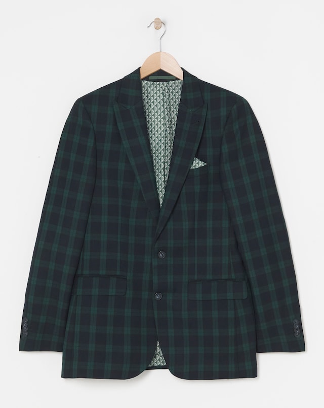 Tonal Tartan Check Suit Jacket