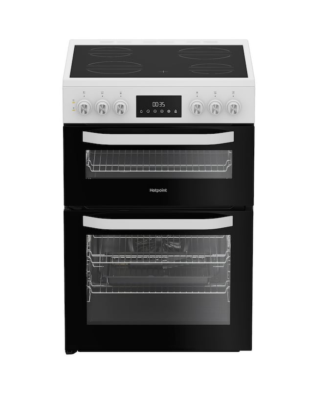 Hotpoint HDE6VDW 60cm Electric Double Cooker with Multiflow - White