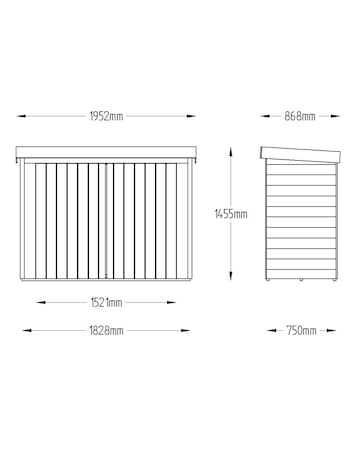 Forest Pent Large Outdoor Store - Pressure Treated (Home Delivery)