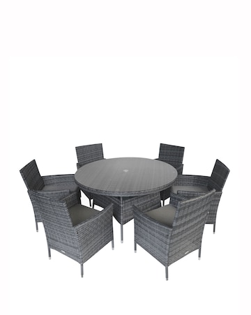 Charles Bentley 6 Seater Round Rattan Dining Set