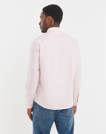 BOSS Long Sleeve Oxford Shirt in Pink
