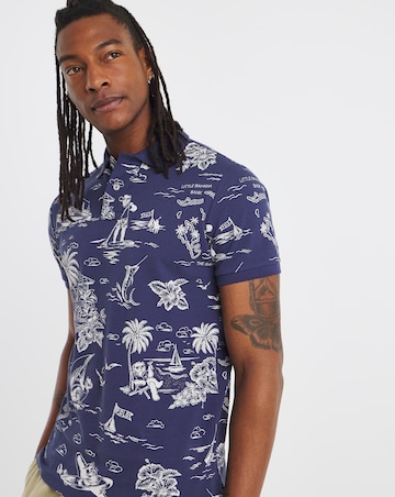 Polo Ralph Lauren Short Sleeve Printed Polo - Navy