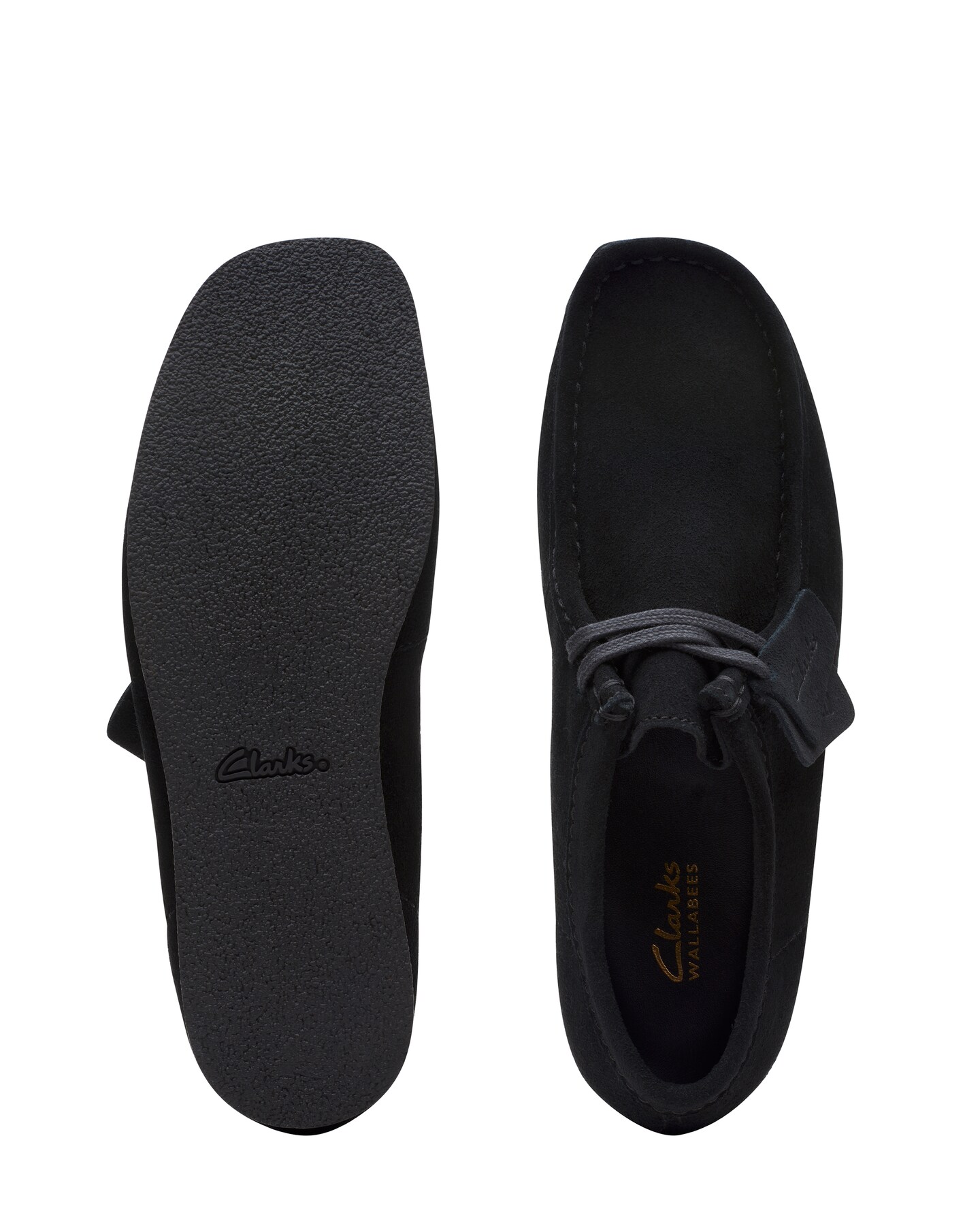 Clarks Wallabee EVO Shoe - Black Suede | Jacamo
