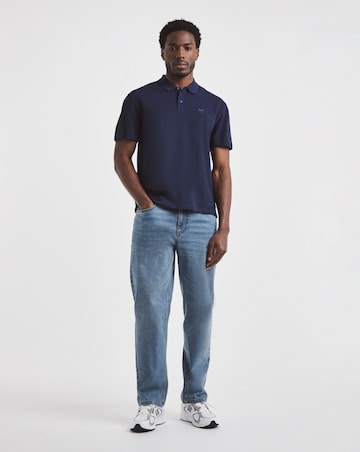 Union Relaxed Fit Pique Polo - Navy