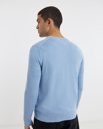 Tommy Hilfiger Cotton Cashmere Crew Neck Jumper - Blue