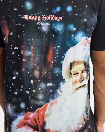 Jack & Jones Christmas Back Graphic T-Shirt - Black