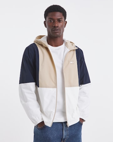 Tommy Jeans Colourblock Chicago Windbreaker - Ecru
