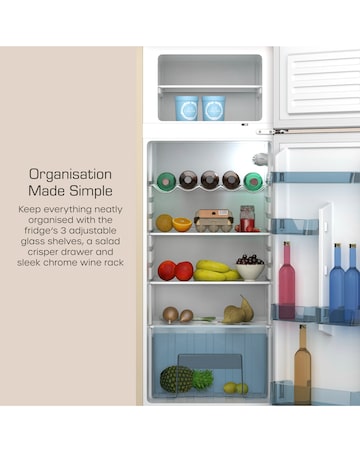 Swan SR11010CNE Retro 30/70 Top Mounted Fridge Freezer - Cream