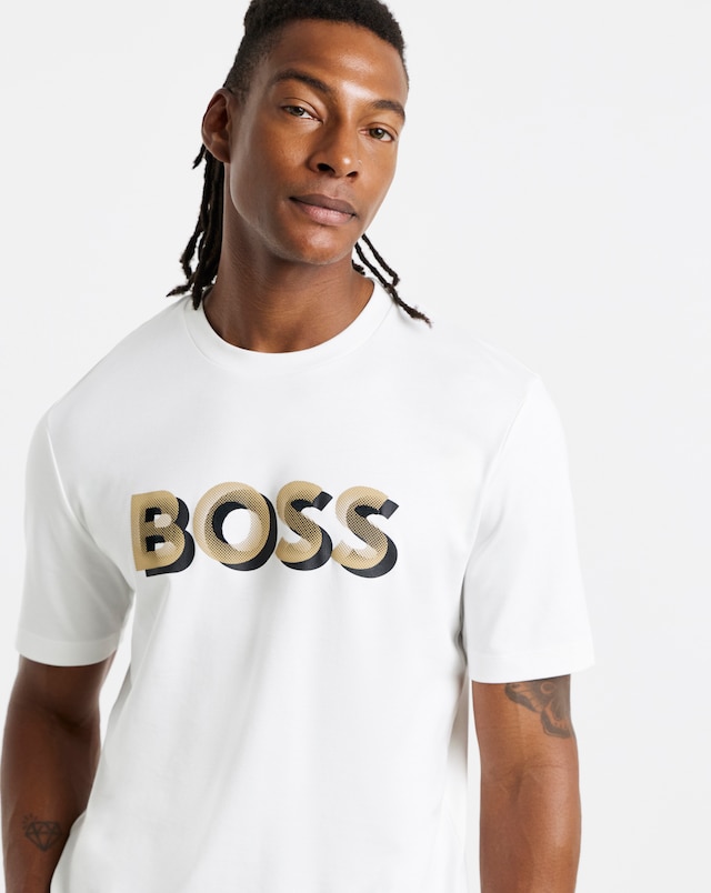 BOSS Short Sleeve Graphic Logo T-Shirt - White