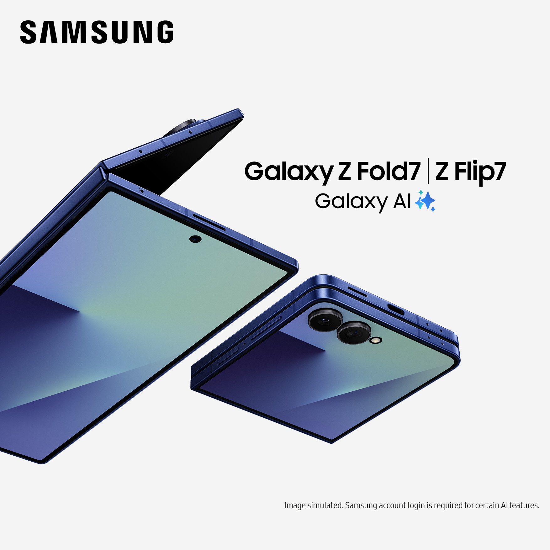 Samsung Galaxy Z Fold7 and ZFlip7 with Galaxy AI