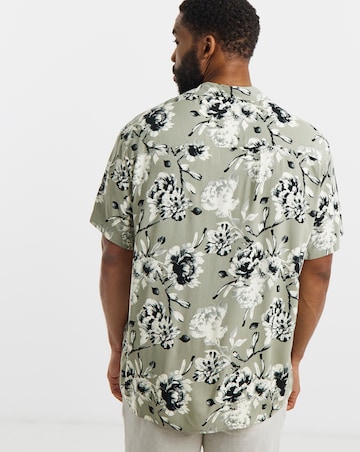 Jack & Jones Jeff Printed Resort Shirt - Green/Black