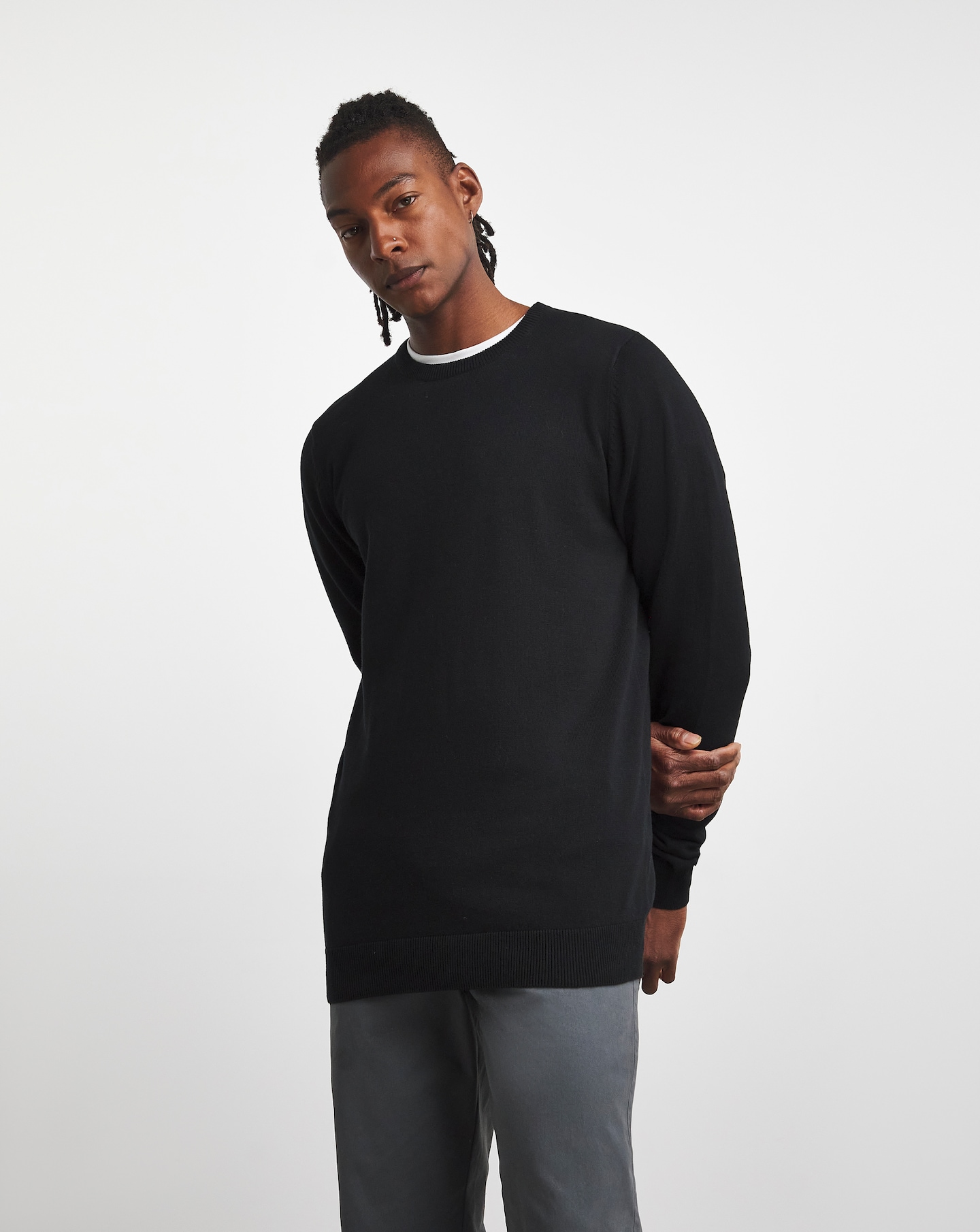 Black cotton jumper on sale
