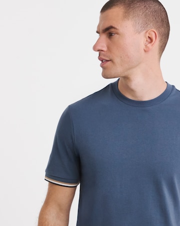 BOSS Short Sleeve Tipped Arm T-Shirt - Blue