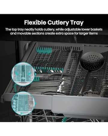 Hisense HV16CUK Fully Integrated Full Size Dishwasher 16 Place Settings Black