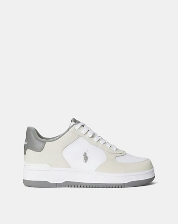 Polo Ralph Lauren Masters Court Leather Trainer - White/Grey