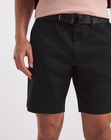 Calvin Klein Black Slim Belted Short