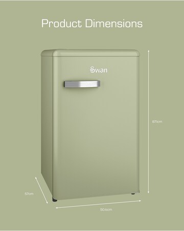 Swan SR11035GNE Retro Under Counter Fridge 90L - Green