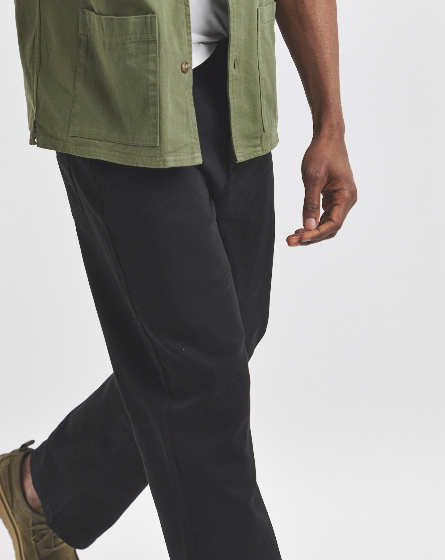 Union Black Loose Fit Stretch Gabardine Jeans Jacamo