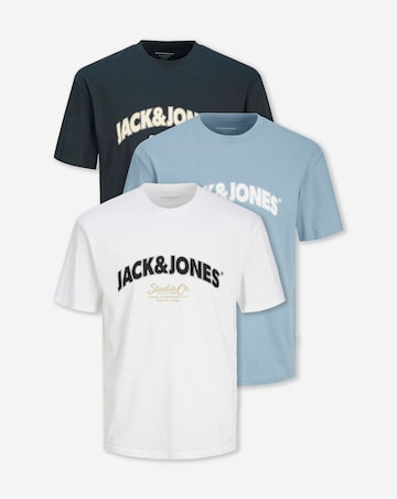 Jack & Jones Bronx Logo T-Shirt 3 Pack - Multi