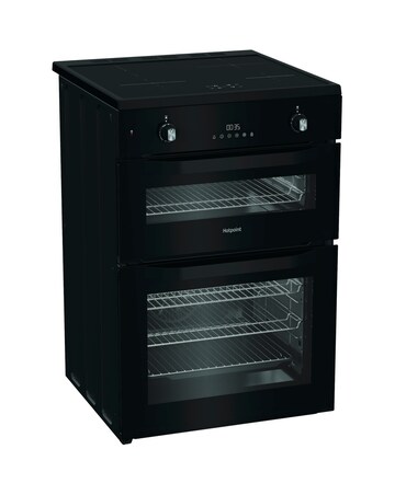 Hotpoint HDE6IDC2B1 60cm Electric Double Cooker Induction Hob - Black + Install