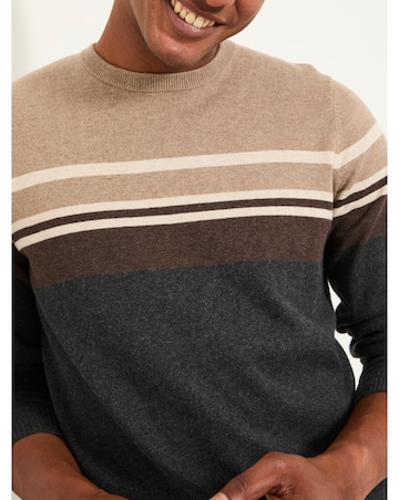 FatFace Rye Stripe Jumper (Regular & Tall) - Grey
