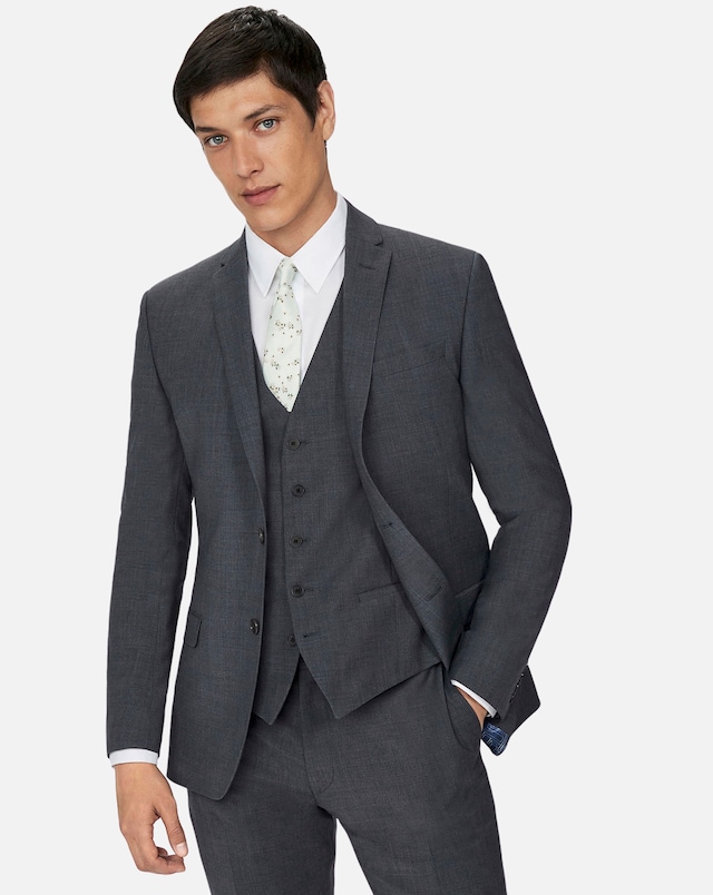 Ted Baker Regular Fit Panama Suit Jacket - Charcoal