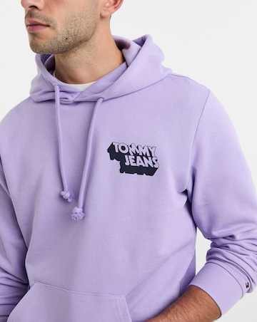 Tommy Jeans Stack Back Logo Hoodie - Purple