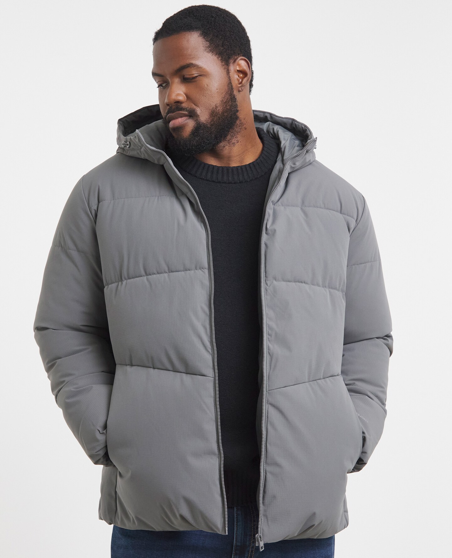 Grey puffer jacket