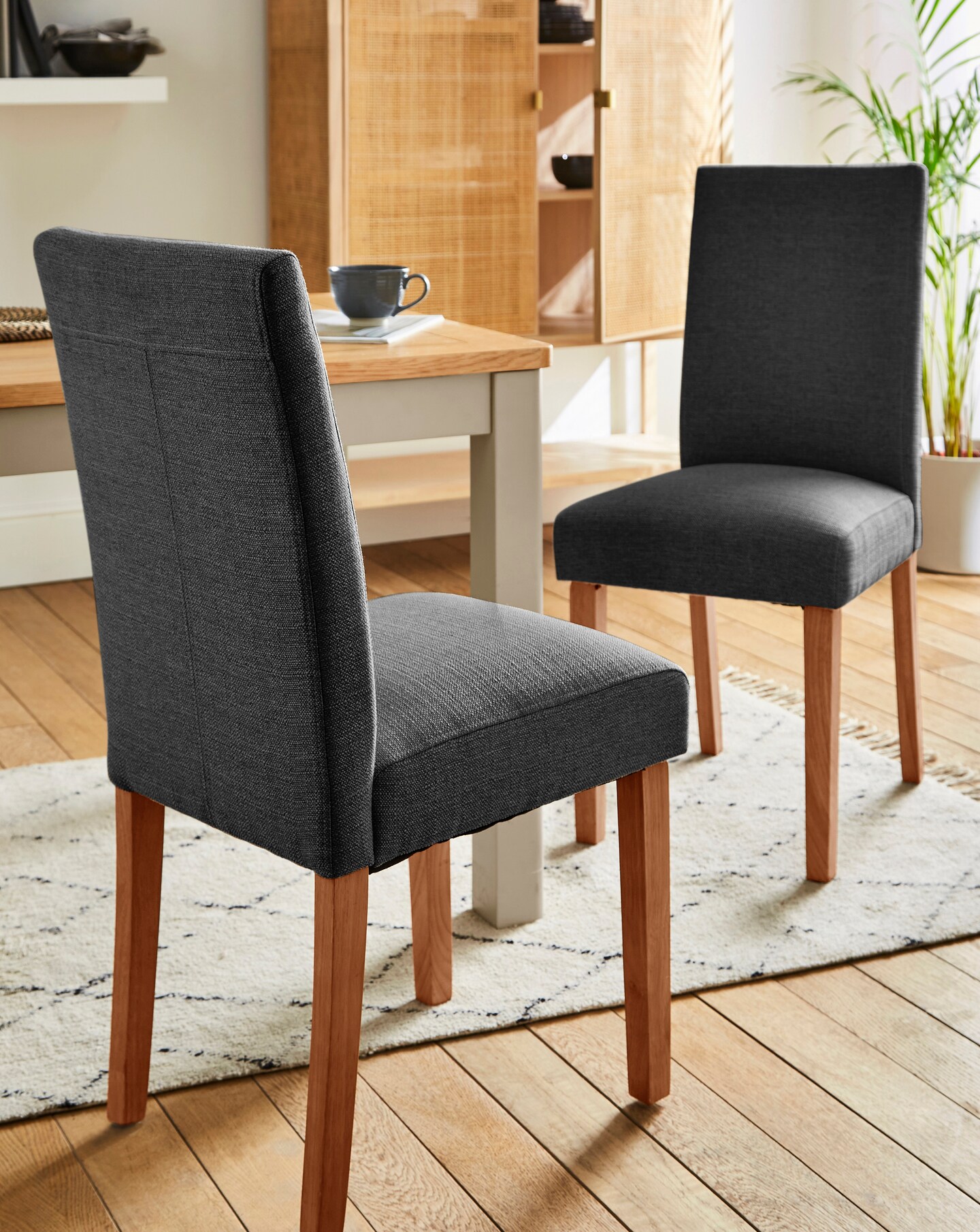 Ava Fabric Pair of Dining Chairs