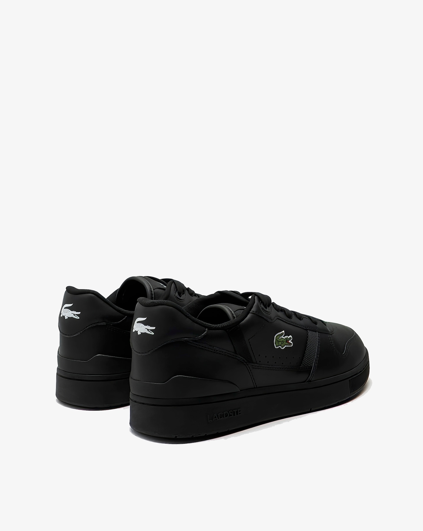 lacoste black leather trainers