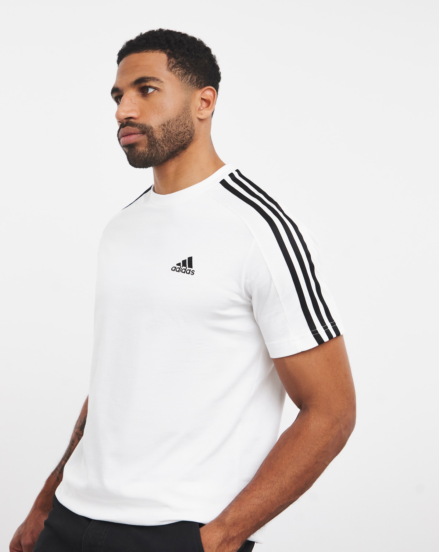 adidas 3 Stripes T-Shirt | Jacamo